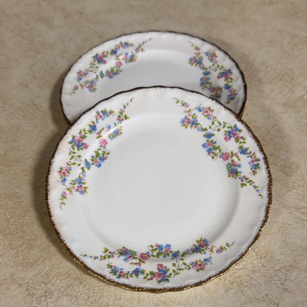 Three Pope Gosser Blue Belle China Side Plates